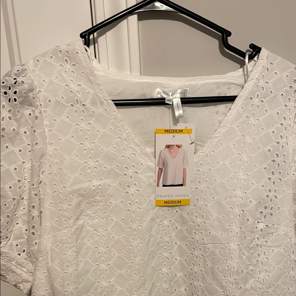 Draper James White Eyelet Blouse